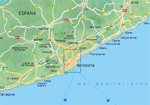 Map of Spain Barcelona